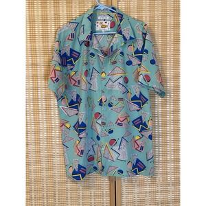 Colorful Geometric Men's Casual Button Down Shirt